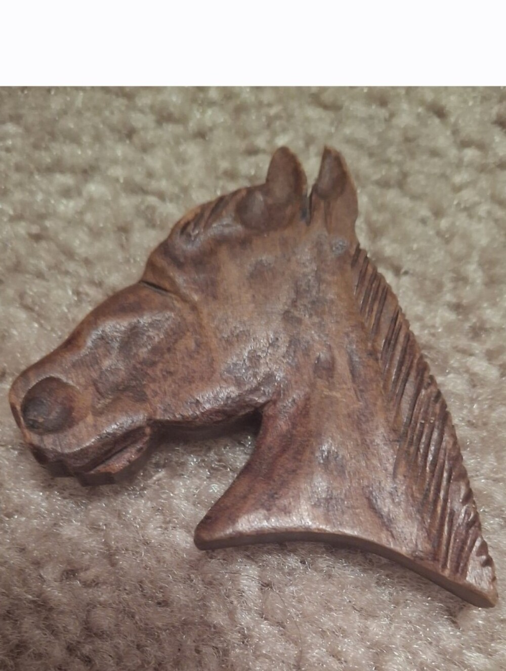 Vintage Hand-Carved Wooden Horse Head